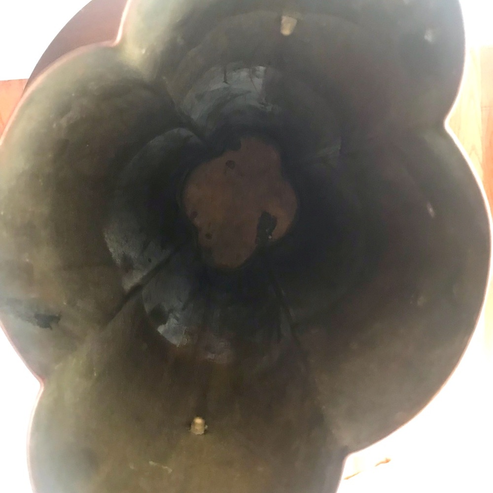 Vintage Brass Umbrella Stand Scalloped Detailing - Picture 6 of 7